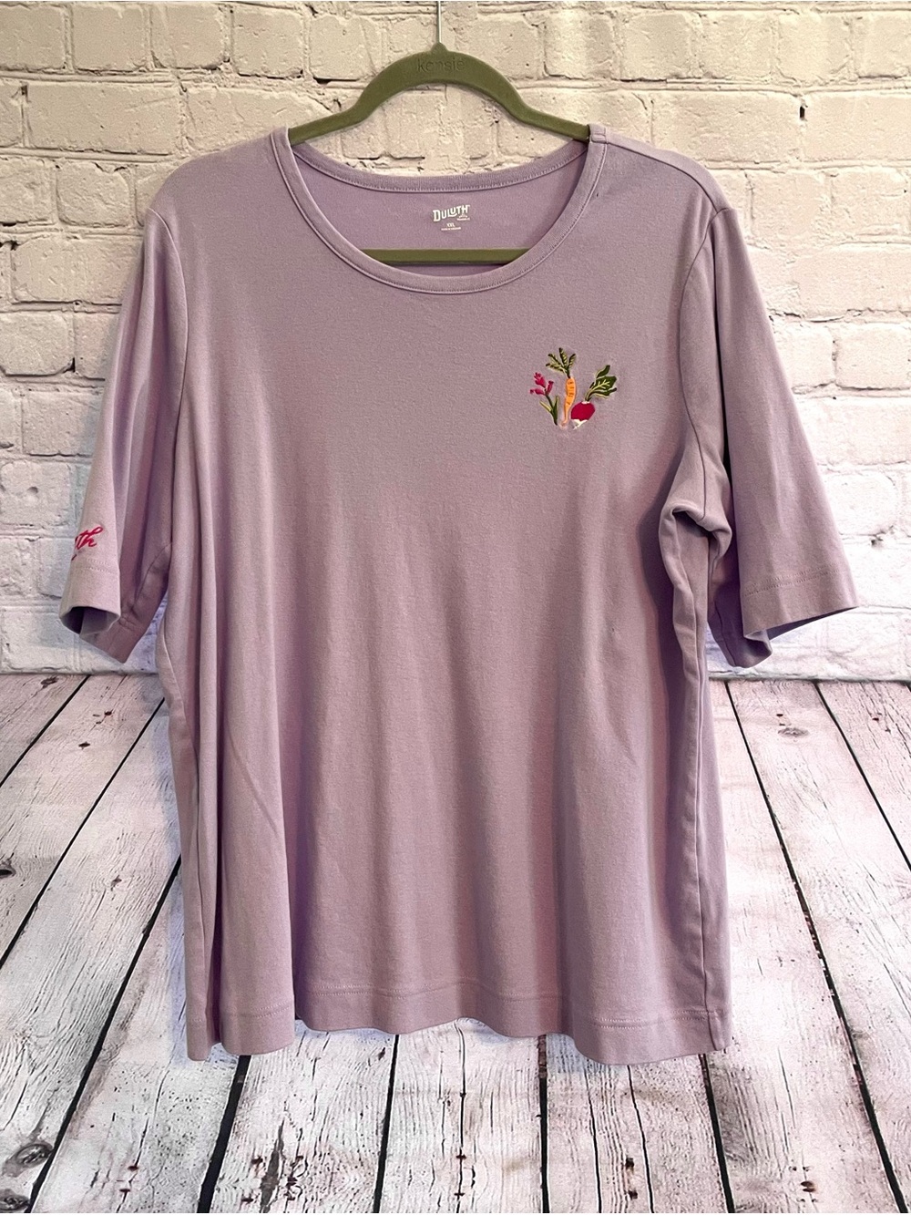 Duluth Trading Co Purple Size XXL Veggie Stretch Short Sleeve Top